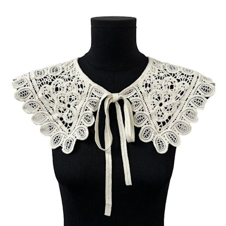 Hul Broderet Blondekrave Halsdekoration Aftagelig Skjorte