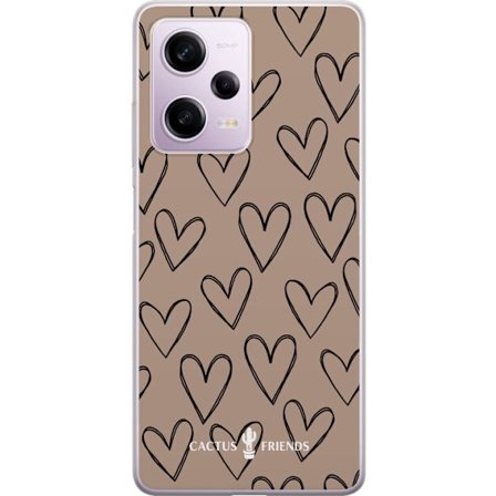 Yhteensopiva Puhelinkuori Xiaomi Xiaomi Redmi Note 12 Pro Cactus and Friends - Earthy Sketch Hearts
