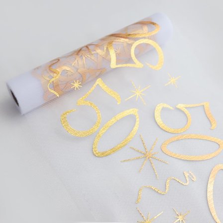 50 vuotta pöytäliina 28 CM x 10 M, kultainen pöytäliina yhteensopiva 50 vuotta 50-vuotissyntymäpäiväkoristeet Hyvää 50-vuotissyntymäpäivää