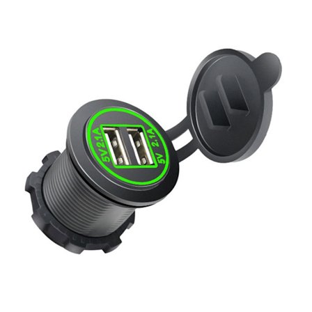 Bil USB opladningsstik Dobbelt USB-udtag USB-strømudtag med vandtætte hætter Ringe Lys USB-port til marinebrug