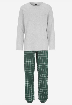 Cellbes of Sweden - Todelt pyjamas i grå / rutete for menn i størrelse 5XL