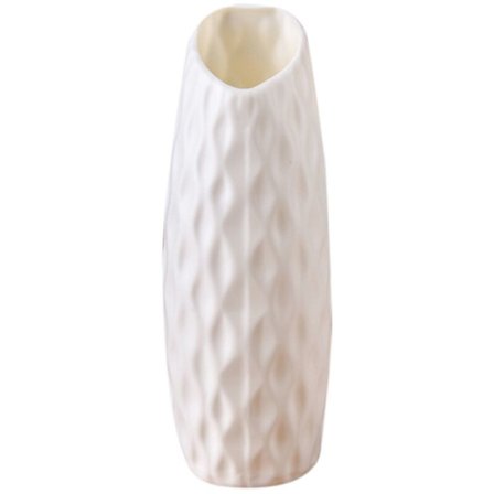 Nordisk plastvase Anti-dryp enkel blomster vase imitation keramik blomsterpotte dekoration blomster vase til boligindretning, hvid