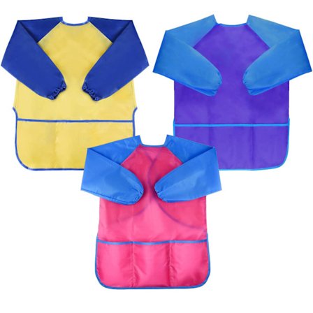 2 st Målarförkläde Barn Målarrock Hantverksförkläde 2-8 år Lång Gåva