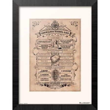 Juliste - HARRY POTTER - Tylypahka Koulu Tarvikkeet - 30x40 cm - Musta - Lapsi - Unisex