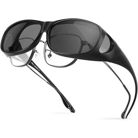 Polariserte solbriller over briller Anti-Glare UV-beskyttelse for menn og kvinner - Passer over briller/Passer for kjøring/fiske/golf