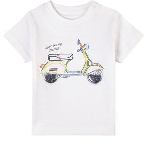 Mayoral White Scooter Print T-Shirt 12 Months - Tops - 12 months - White - Junge