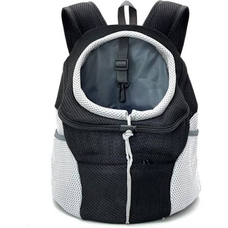Dog Carrier Backpack, Bekväm Hundryggsäck med Andningsbart Huvud och Vadderad Axel för Vandring, Cykling