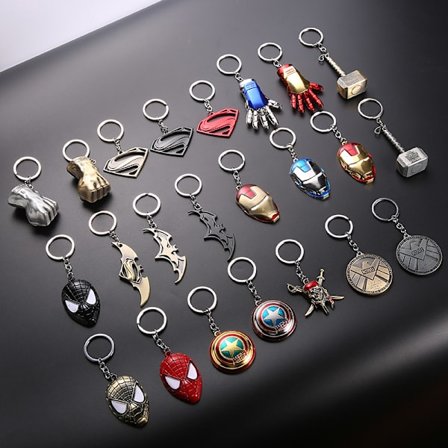 3 stk Superman Logo Metall Nøkkelring