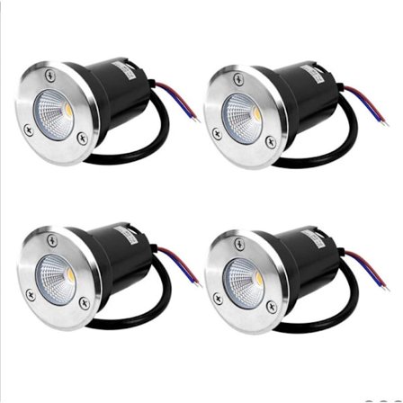 4 LED Uppotettu Maavalosarja, 5W Uppotettu Lattialampa, Ulkokäyttöön, Ruostumaton, Kuormitus 800kg, 12V-24V DC