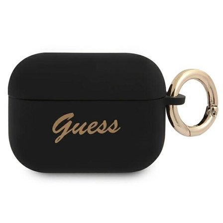 Guess GUAPSSSK AirPods Pro-cover sort/sort Silikone Vintage Script