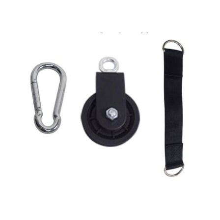 Kabeltrisse, vægttrisse med hængende strop og karabinhage Enkelt trisse Svingbar løftetrisse Lykkebringende løftetrisse