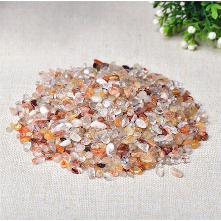 500g dekorative steiner grus, stein for planter sukkulent potte, små uregelmessige polerte veltede flis