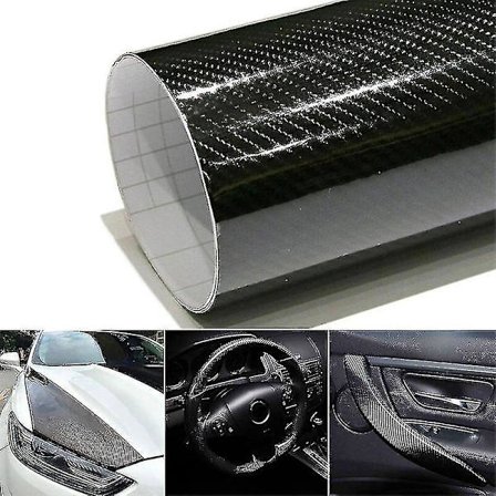 Uusi 1m/2m/3m/4m/ * 50cm 5d kiiltävä auton hiilikuitu vinyyli kääre Stic