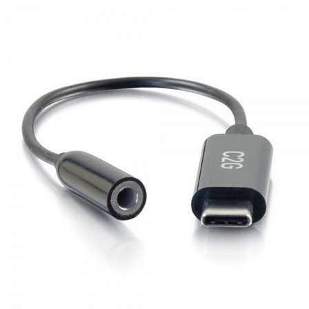 C2G USB C to Aux (3.5mm) Adapter - USB C Audio Adapter - USB-C til hodetelefons-jakkadapter