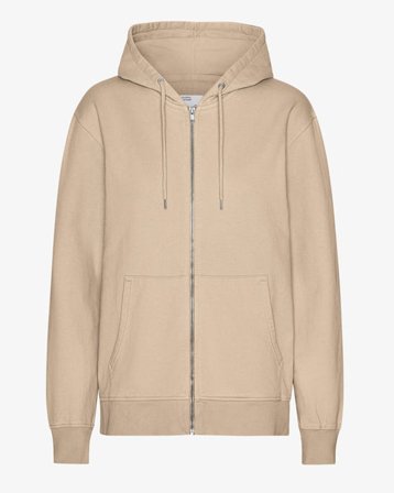 Classic Organic Zip Hood - Honey Beige - Female - 2XL