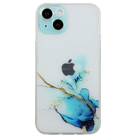 Marmormotiv iPhone 15 Plus skal - Blå