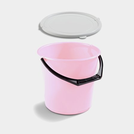 Seau avec couvercle Nordiska Plast, rose, 10 litres
