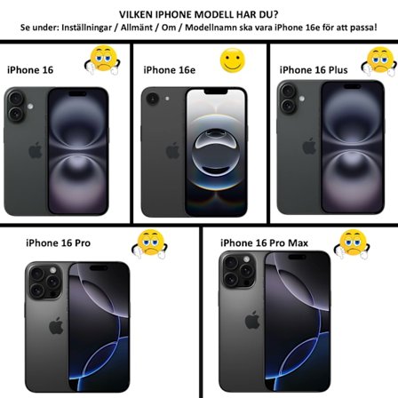 Silikone TPU cover Iphone 16e/16e5G etui mobilcover skærmbeskyttelse -