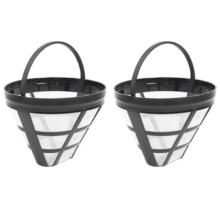 2-pack återanvändbara kaffebryggarkorgfilter för Ninja-filter, passar de flesta 8-12-kopps korgdroppkaffe