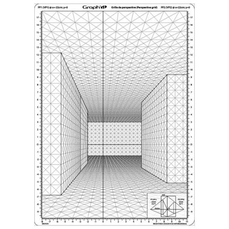 Perspektiiviritilä - Graph'it - Malli E - A4 - Pehmeä muovi - Ihanteellinen piirtämiseen