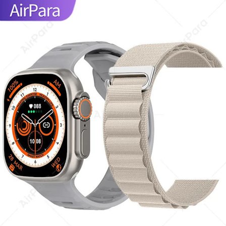 AirPara Smart Watch Ultra Bluetooth-samtal NFC Smartwatch Trådlös Laddning Hälsoövervakning Män Kvinnor Fitnessklockor Serie 8