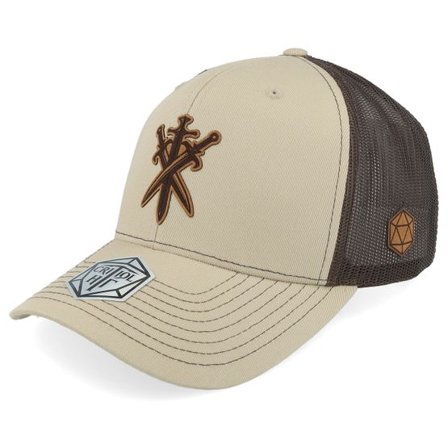 Critiql Hit - Beige trucker Keps - Swords Crossed 112 Split Khaki/Coffee Trucker @ Hatstore