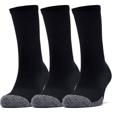 Under Armour Adult HeatGear Crew Socks 3-Pack Unisex workout socks Black XL