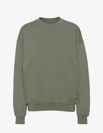 Organic Oversized Crew - Dusty Olive - XS