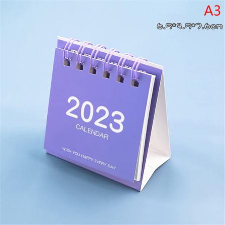 2022 2023 Retro Enkel Enfärgad Mini Skrivbordskalender Stående