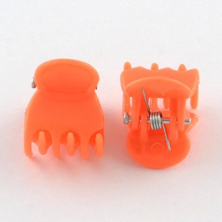 12 st. Små Orange Hårklämmor 15x14mm