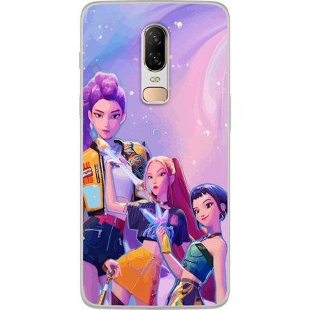 Kompatibelt Mobildeksel til OnePlus 6 Futuristiske popdamer i neonfarger med magiske detaljer mot en drømmeaktig galaksebakgrunn