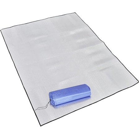 Aluminiumsfolie Campingmåtte 150x200cm x 2,5cm Tyk - Isolerende Vandtæt Termisk Underlag, Foldbar Dobbeltsidet til Telt/Vandring/Picnic
