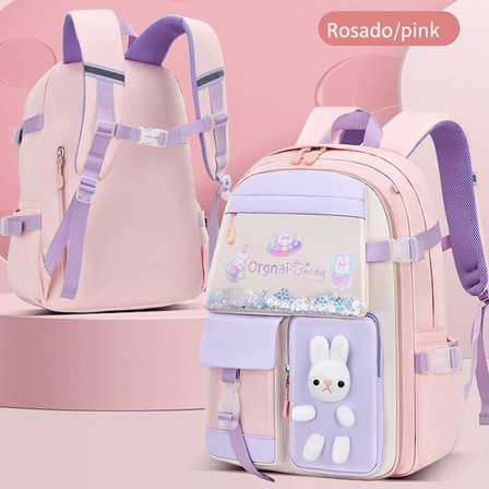 Søt Skolesekk Ryggsekk – Kaninryggsekk for Jenter i 1.–6. Klasse, Kawaii & Praktisk_TF_TF