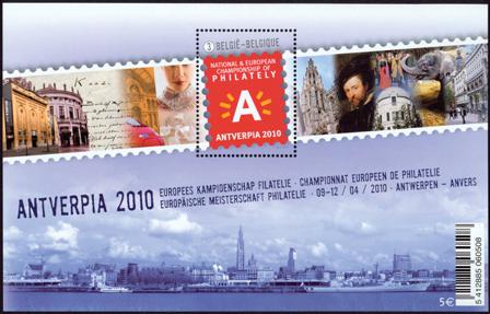 Belgien - Antverpia 2010 - Postfrisk miniark