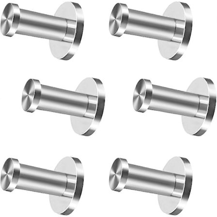 6 stk. Knager Vægmonteret Kåbekrog Børstet Håndklædekrog til Bad Wand 2 tommer MPZ