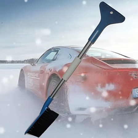 2-i-1 Snøbørste og isskrape for bil med avtakbar ishakke - Kraftig vinterbiltilbehør egnet for snø- og isfjerning, Ergonomisk Foa