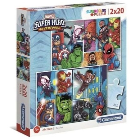 Pussel 2x20 bitar - Super Hero