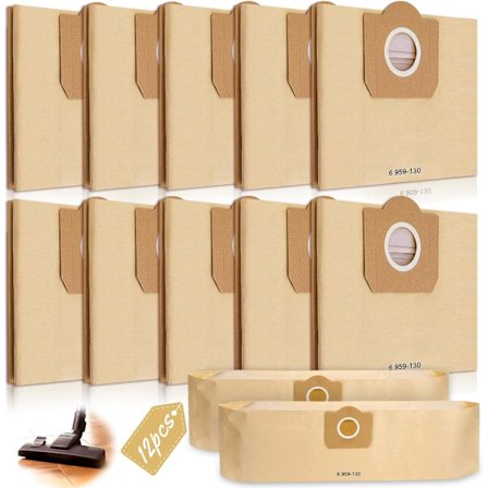 Pakke med 12 støvsugerposer for Karcher 6.959-130.0, for Karcher WD3 MV3 WD3P A2201/2204/2504/2554/2251/2604 støvsugerposer