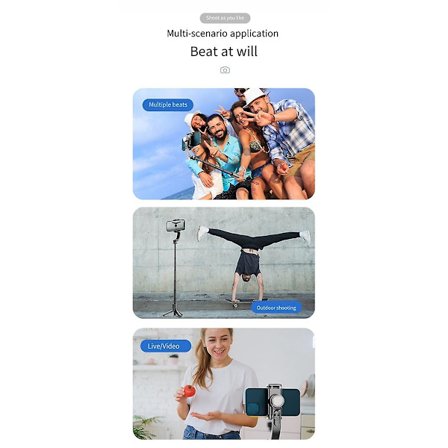 Tärinänvaimennin käsikäyttöinen stabilointi Bluetooth Selfie Stick Alumiiniseos Matkapuhelimen Gimbal Stabilointi