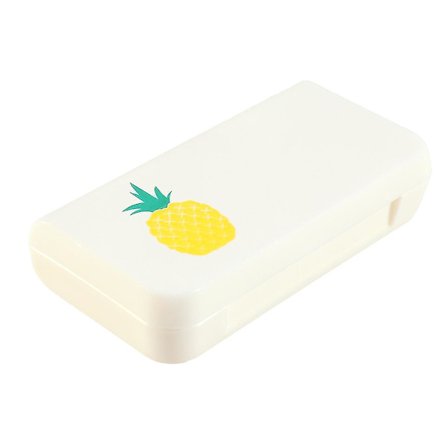 Kannettava pillerirasia Mini pillerisäilytyslaatikko kotiin, matkalle ja ulkoiluun (ananaspainokuvio)