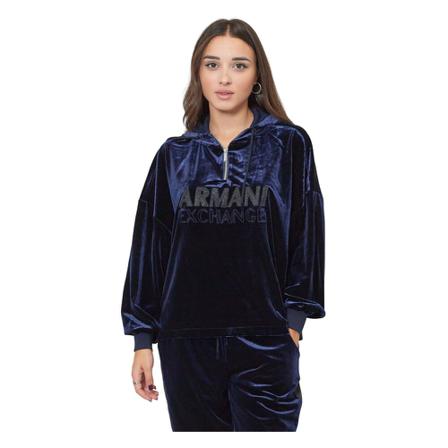 Armani Exchange, Hoodies Blauw, Dames, Maat:S