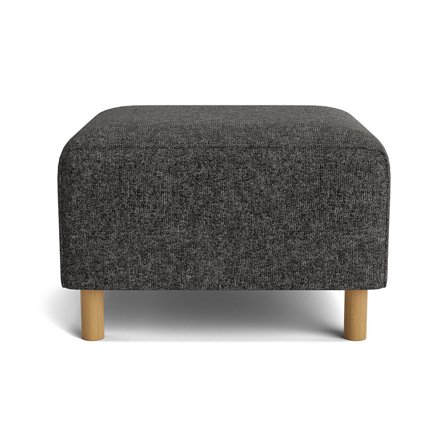Seam Pouf Hocker in Genesis Anthrazit 45cm, moderner Polsterhocker mit Nozag-Federung und PU-Schaum für hohen Sitzkomfort, stabiles Gestell.