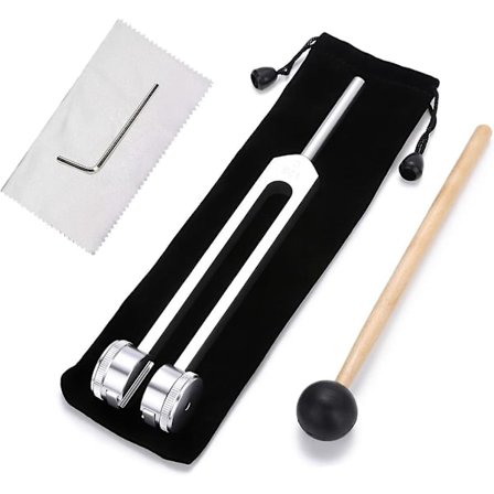 Lesage Otto 128 Hz Biosonics viktad stämgaffel Diapason Medical 128 Hz stämgaffel för terapi 128hz Sonic Slider med silikonslaghammare rengöringsduk