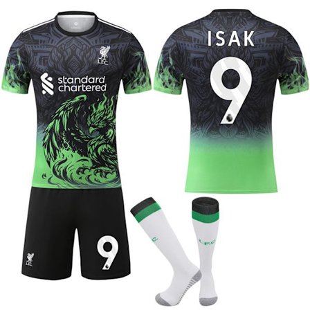 25-26 Liverpool Special Anniversary Edition Grønn Fotballskjorte Kit No.9 Isak