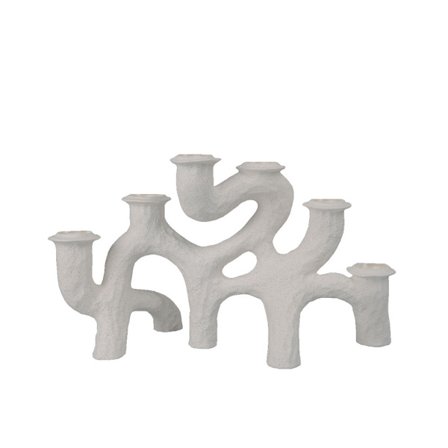 Kynttilänjalka, Polyresin, 35x14x20 cm, Valkoinen