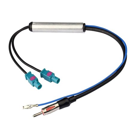 Radioadapter Antenne med forstærker Dobbelt Fakra-Din Antenneadapter til VW