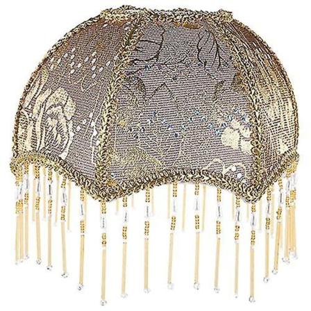 Retro victoriansk glødepæreskærm - Royal Scallop Bell Form, vintage stof