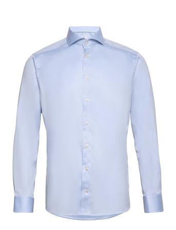 Signature Twill-Slim Fit Skjorte Business Blå Eton