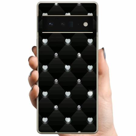 Google Pixel 6 Pro Tpu Mobilskal Bling Heart