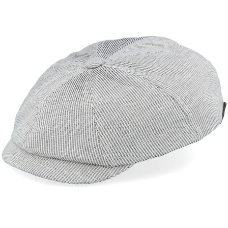 MJM Hats - Cinza flatcap Boné - Montreal 41 Linen/Cotton Mix Grey Flat Cap @ Hatstore